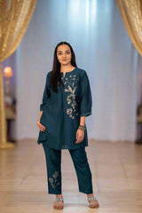 Teal Kurta Pant Set