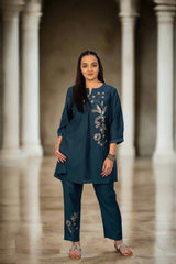 Teal Kurta Pant Set
