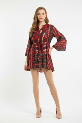 Ajrak Maroon Tunic with Dori — Studio