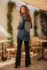 Ajrak Shirt Back - Outdoor Cafe Terrace