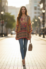 Beige Floral Tunic — European Street