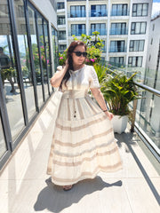 Beige long Maxi Dress