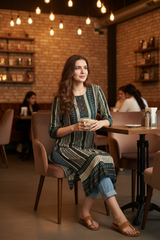 Black Ivory Kurta - Café