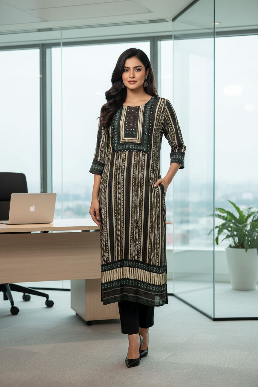 Black Ivory Kurta - Office