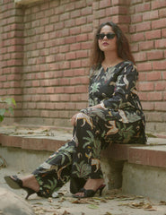 Black Animal Print Coord Set