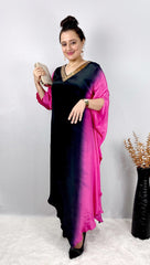 black pink  kaftan dress