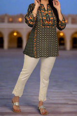 Black and Rust Crepe Tunic