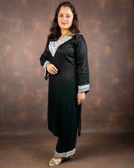 Black Aari Kurta Set