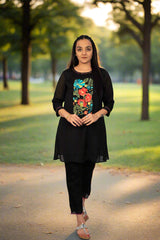Black Kurta Pant Set