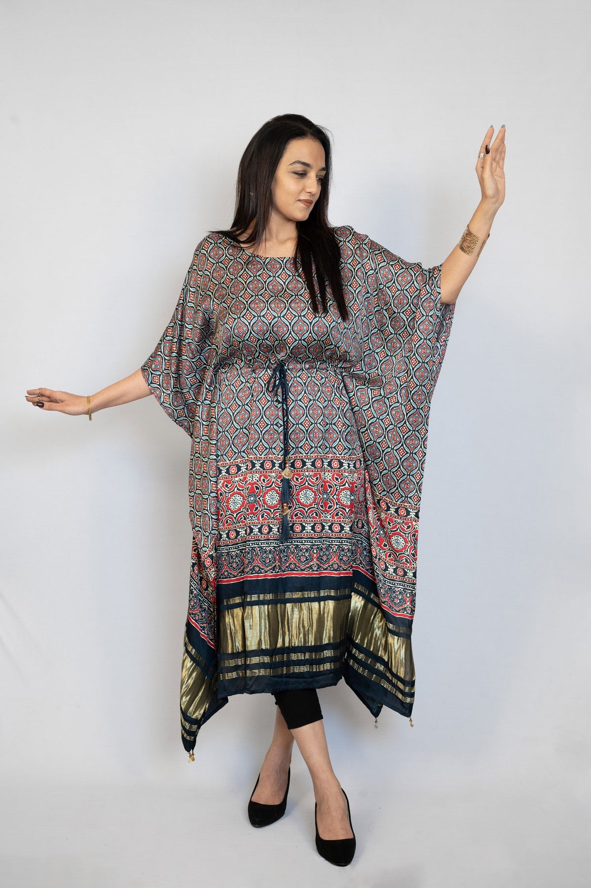 Ajrak Kaftan Dress