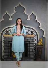 Icy Blue Aari Pathani Set