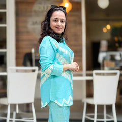 Aqua Chevron Co-ord Set