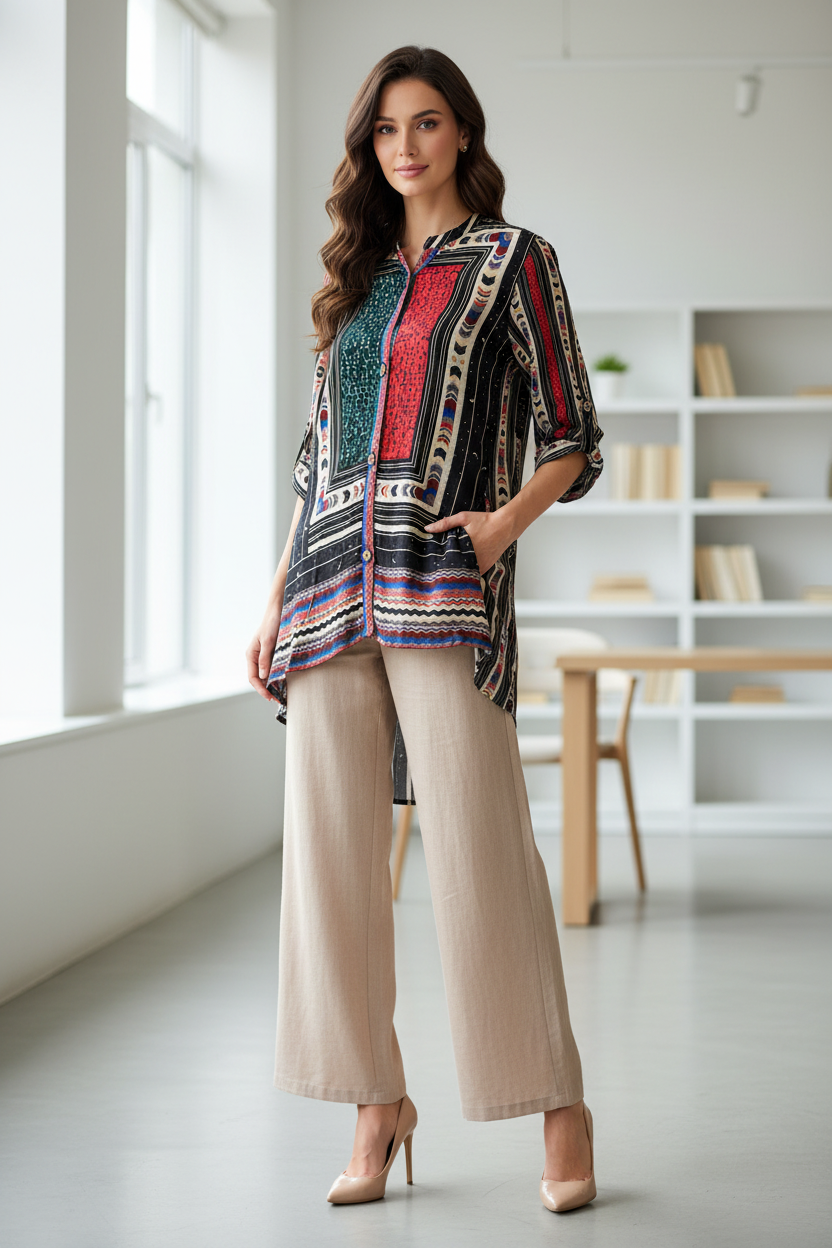 Bohemian Luxe Tunic — Smart Office Look