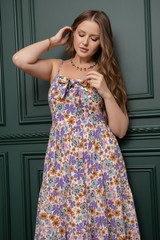 Boho Purple Dress - Indoor Pose
