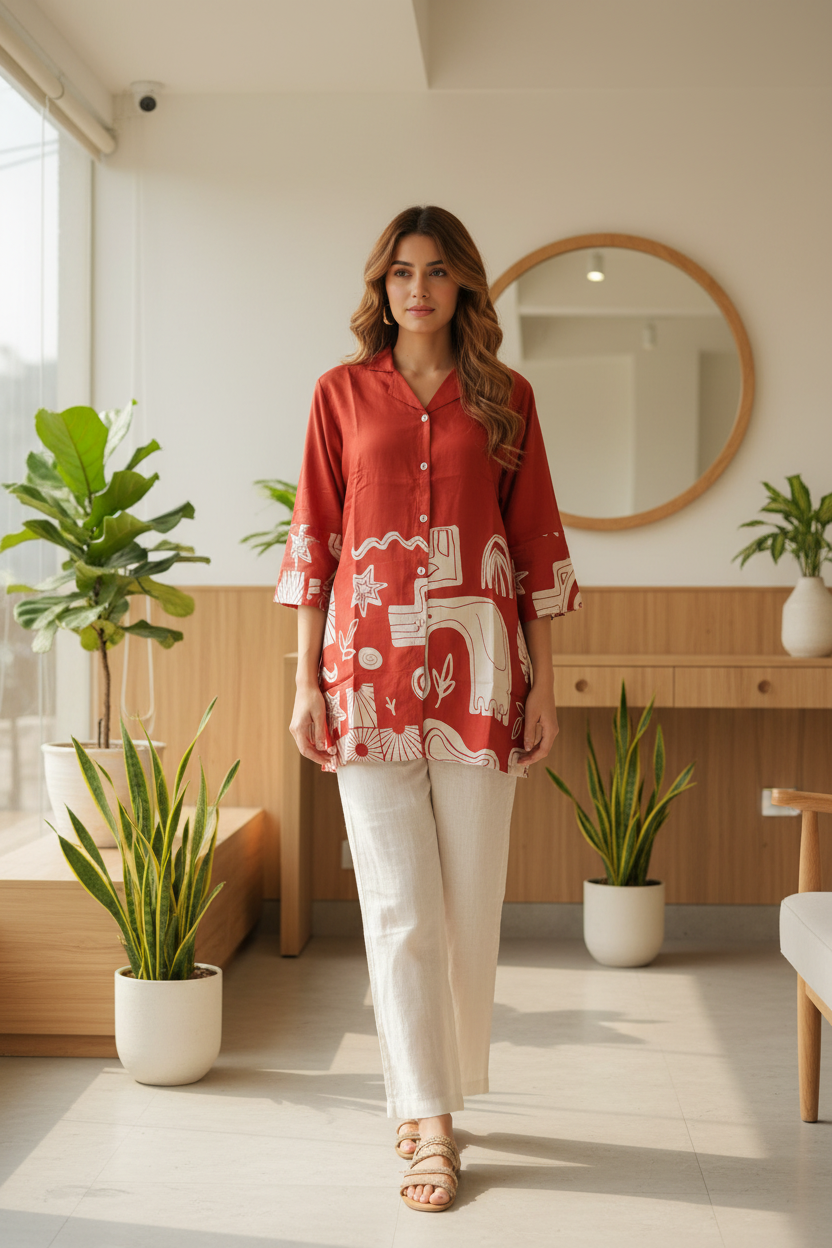 Cream Linen Look