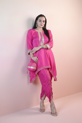 Fuchsia Kurta - Pastel Wall Lean