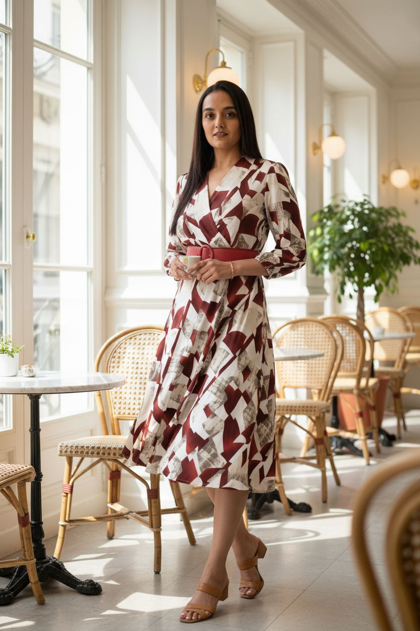 Geometric Dress - Parisian Café