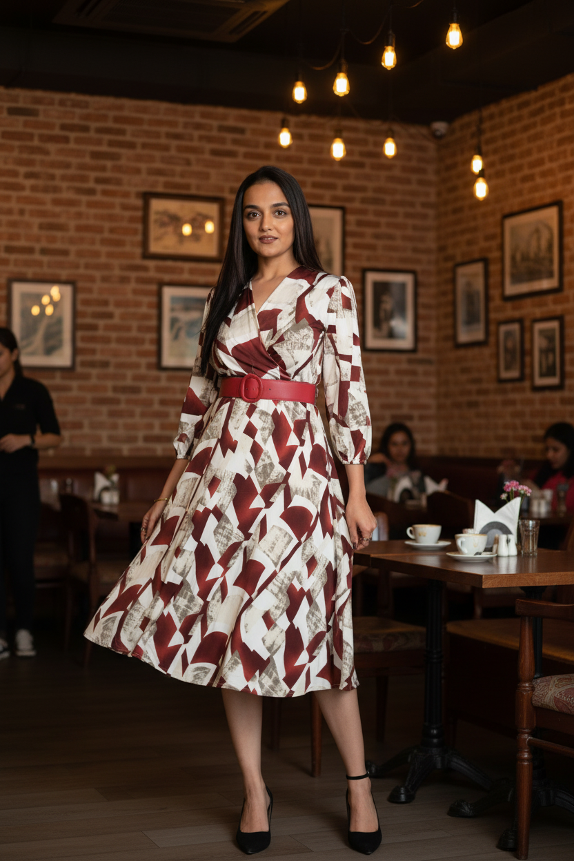 Geometric Dress - Rustic Café