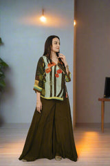 green top palazzo set
