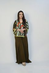 green top and palazzo 