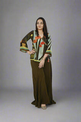 angrakha green top and palazzo set 