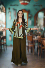 green top and classy palazzo