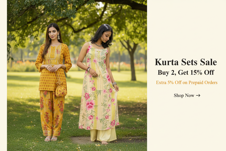Kurta Sets Sale Banner - Mustard & Floral