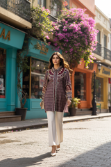 Maroon Ajrak Shirt - Street Setting
