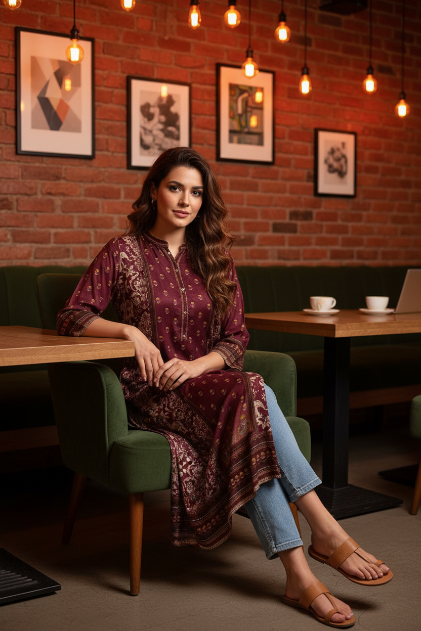 Maroon Kurta - Café