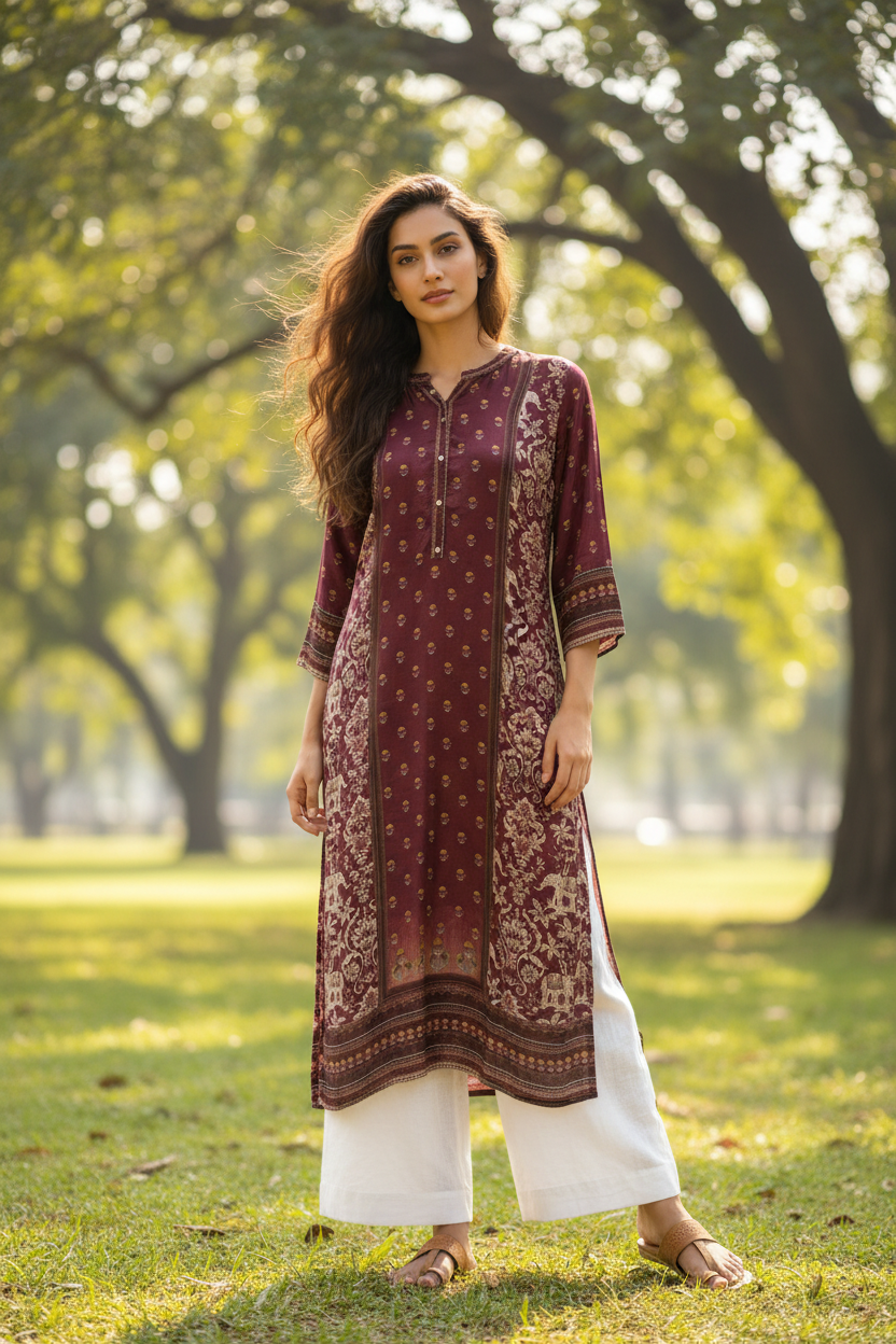 Maroon Kurta - Park