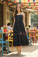 Model at outdoor cafe