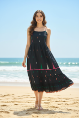 Model at sunny beach