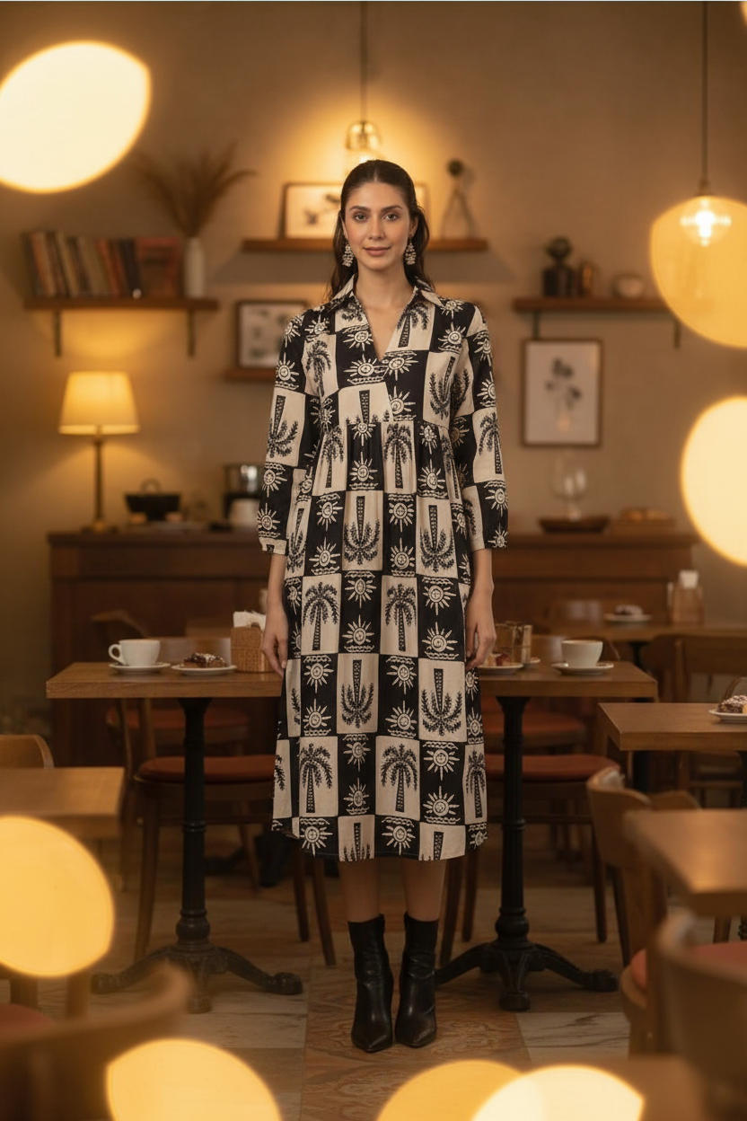 Model in Café Setting