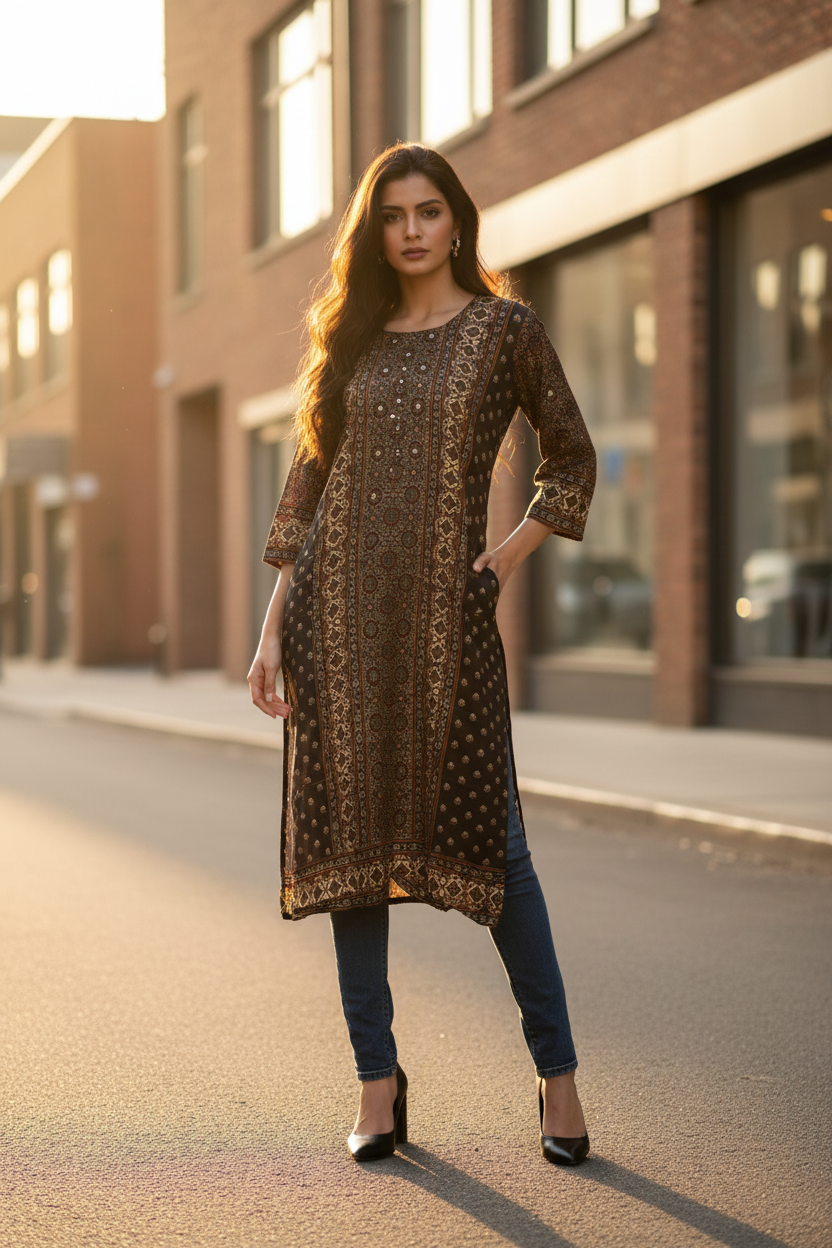 Model on urban street