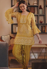 Marigold Bandhani Dhoti Set