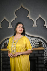 Sunlit Mustard Batwing Kurta Set