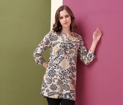 Off White Printed Tunic