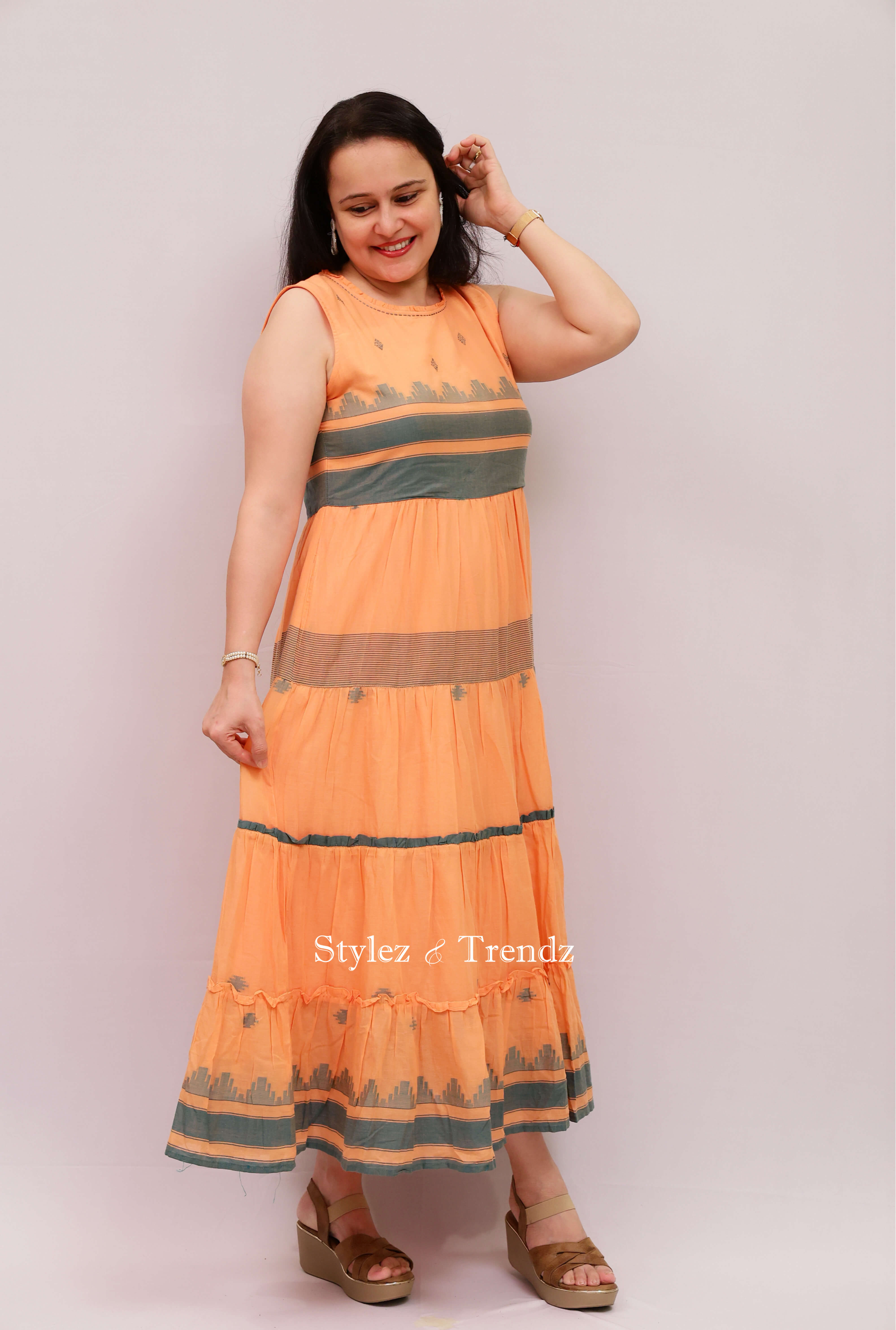 orange cotton dress
