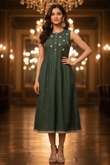 Party Look – Bottle Green Dress