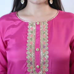 Pink Kurta - Sequin Close Up