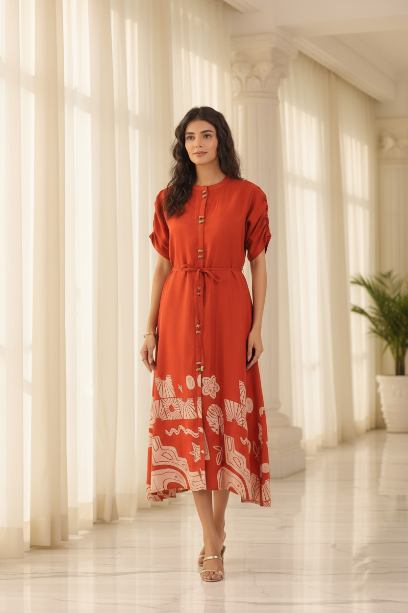 Rust Dress - Marble Interior