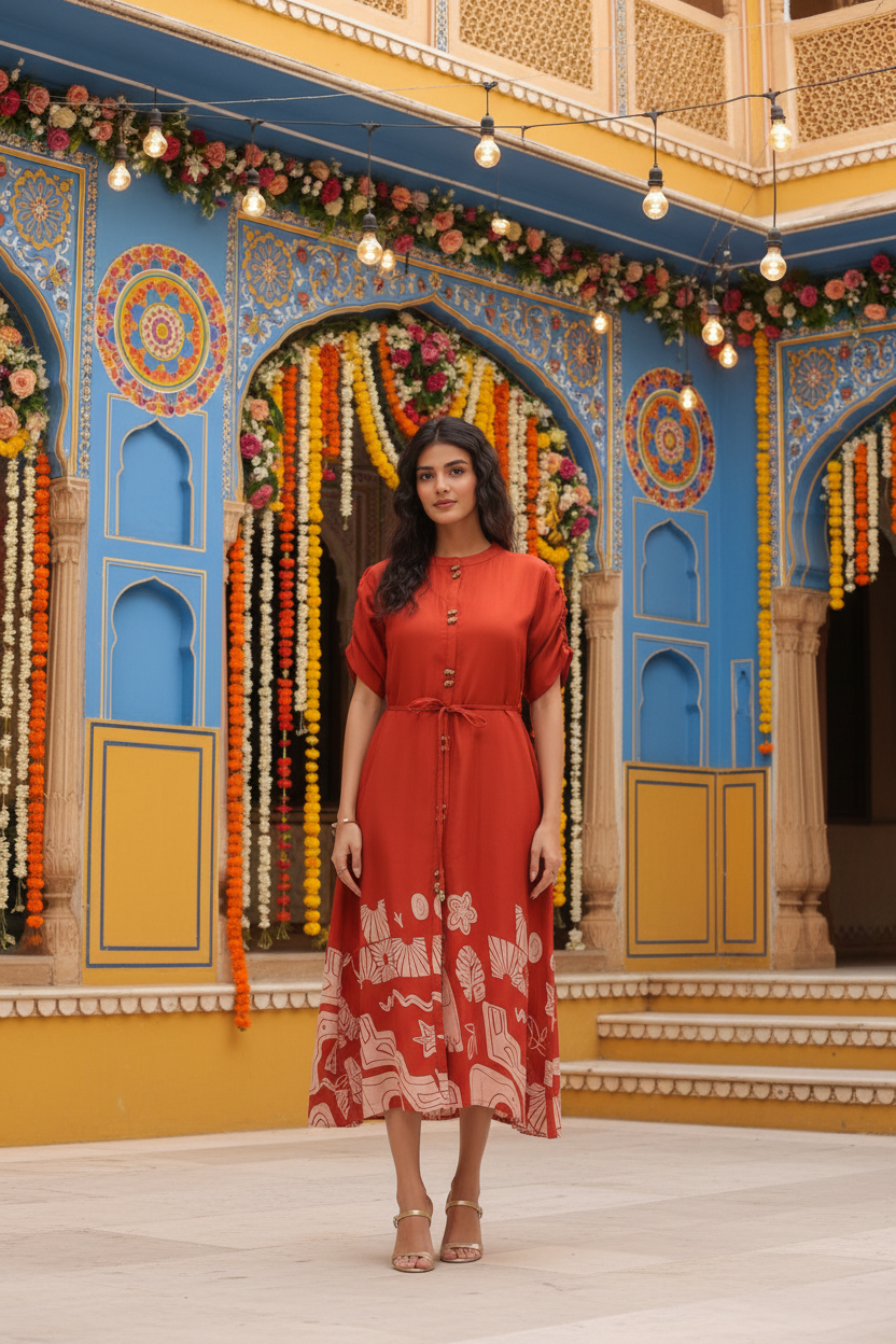 Rust Dress - Rajasthani Palace