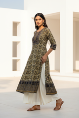 Silk Kurta with Palazzo - Daylight