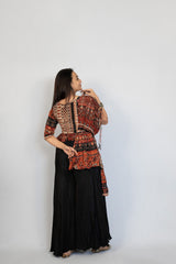 Maroon Top & Palazzo Set