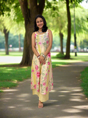 Floral Mirror Work Palazzo Set
