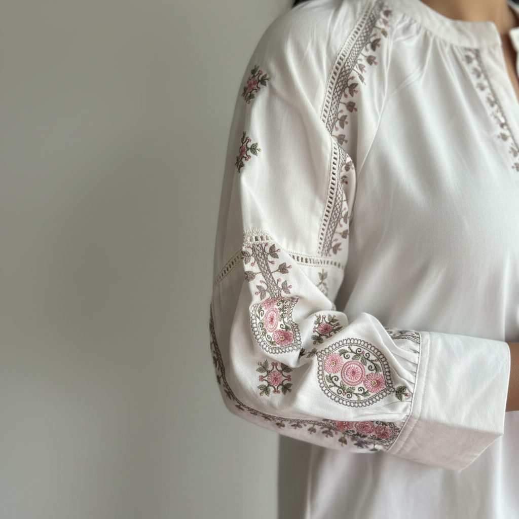 Sleeve Close-Up on Model