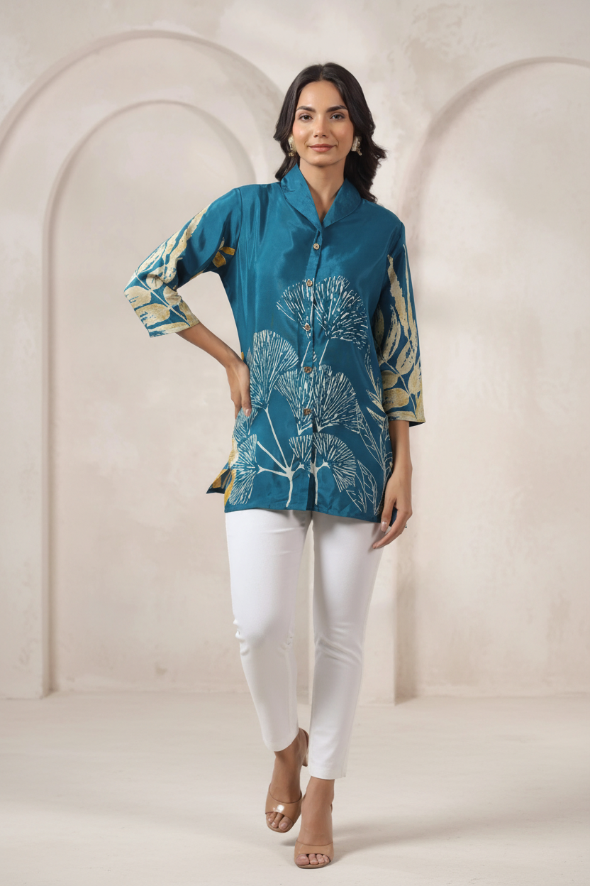 Teal Tunic with Heels