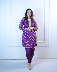 Violet Pathani Kurta Set