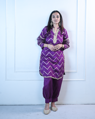 Violet Pathani Kurta Set