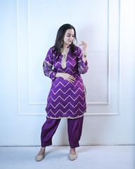 Violet Pathani Kurta Set